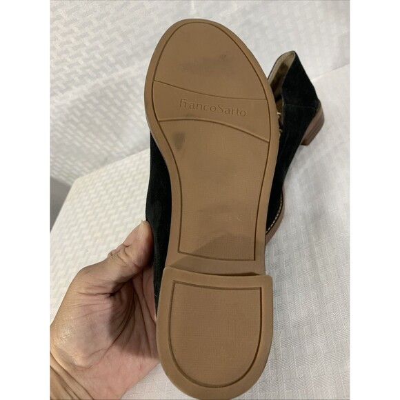 Franco Sarto Haylee Flats Womens 6.5 Black Suede Leather Loafers - Picture 5 of 7